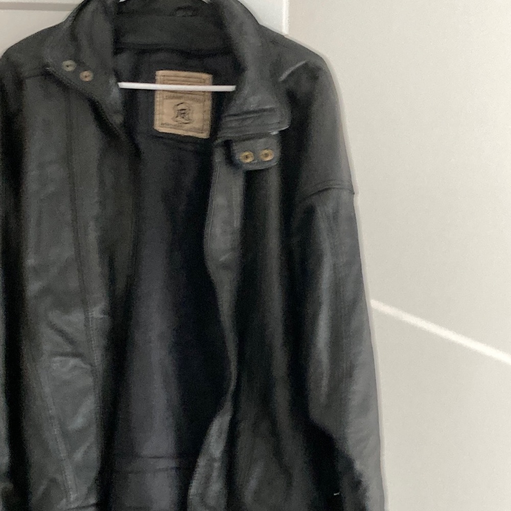 Black leather jacket